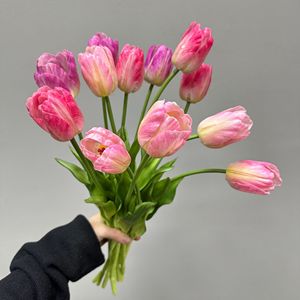 Bouquets de tulipes artificielles Meng Jie en EVA et PVC, arrangements floraux réalistes, fleurs décoratives pour bureau et sol - Product Image 3