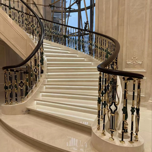 <span class=keywords><strong>Escalier</strong></span> en colimaçon de luxe sur mesure au design européen, garde-corps en fer forgé, marbre <span class=keywords><strong>naturel</strong></span> durable, utilisation intérieure, hôtels, villas, DIY - Product Image 1