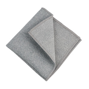 <b>Microfiber</b> Double Sided Dishcloth Silver Gray Rectangle Lint Free Kitchen Cleaning <b>Towel</b> For Pots And Pans - Product Image 3