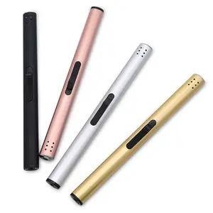 Accendini a fiamma blu a getto di fuoco all'ingrosso Logo personalizzato Gas ricaricabile antivento butano torcia accendino in oro rosa - Product Image 1