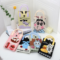 Sac de téléphone portable tricoté de pointe, nouveau sac à bandoulière polyvalent à motif de dessin animé, sac à main bicolore