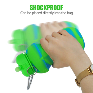 Bouteille d'eau en silicone sans BPA pour enfants, pliable, légère et minimaliste, avec couvercle pour les repas de voyage scolaire - Product Image 3
