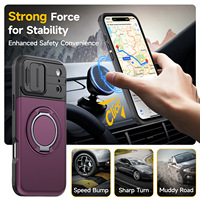 Étui de protection robuste hybride 3-en-1 avec protection d'objectif d'appareil photo pour iPhone 18 17 16 15 Pro Max avec fente pour carte et support anneau