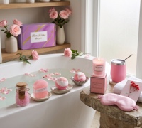 Coffret Cadeau Spa Rose Luxe pour Femme : Gobelet, Bombe de Bain, Bougie – Anniversaire, Fête des Mères, Saint-Valentin – Soin Personnel et Relaxation – Boîte Personnalisée