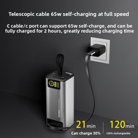 20000mAh Ultra Grande Capacité Power Bank 130W Super Rapide Charge Lumière de Secours Intégré USB pour Business Mobile Power Supply