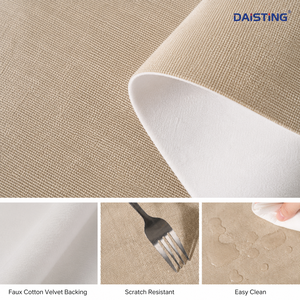Feuille de similicuir PVC texture lin classique, résistante aux rayures, ignifuge, pour tissus d'ameublement, têtes de lit et revêtements d'hôtel, en rouleau en gros - Product Image 3