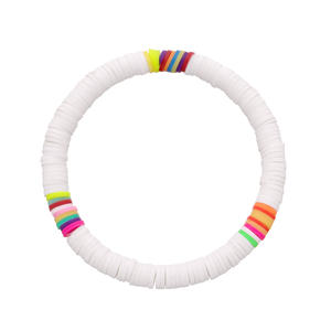 Bracelets de surfeur recyclables de 6 mm en argile polymère arc-en-ciel, extensibles écologiques en perles, cadeaux de plage - Product Image 2