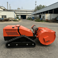 Tondeuse à gazon électrique 8 kWh télécommandée avec lame rotative, débroussailleuse, hauteur réglable, robot tondeuse sur chenilles