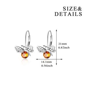 Joyería YFN, pendientes de abeja de cristal de Austria delicados de Plata de Ley 925 hipoalergénicos de alta calidad - Product Image 2