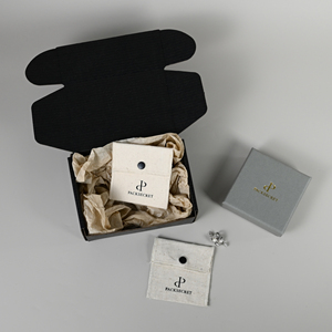 Pochette en tissu de chanvre PACKSECRET, petite, personnalisable avec logo, en coton doux et lin, pour emballage de bijoux - Product Image 2