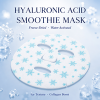Masque facial lyophilisé à marque privée, acide hyaluronique, collagène, peptide, masque réparateur apaisant et rafraîchissant pour tous types de peaux