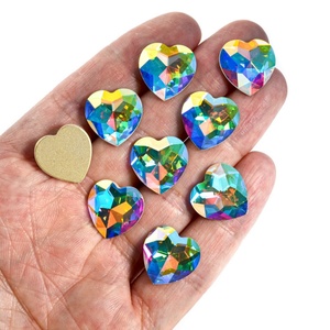 OLeeya Glass Beads Flatback Rhinestones AB Color Heart Shapes Glass Cristales for Handcrafted Jewelry Making Garment Accessories - Product Image 3