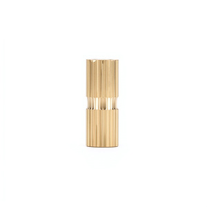 Tuerca de inserción de cobre de doble paso Ff M6 19.1 mm redonda moleteada métrica GB809 acabado natural - Product Image 2