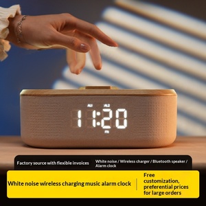 Appareil audio de chevet tout-en-un : haut-parleur <span class=keywords><strong>Bluetooth</strong></span>, chargeur sans fil, <span class=keywords><strong>réveil</strong></span>, machine à bruit blanc, veilleuse pour chambre à coucher - Product Image 3