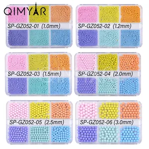 Sfera in acciaio inossidabile decorazione per Nail Art Micro sfera sfera in acciaio punta delle dita diamante decorazione 6 griglia scatola di diamanti Set di chiodi