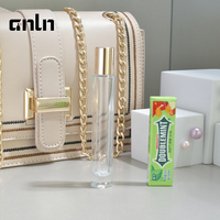 Flacon à bille en verre rond transparent de 10 ml à fond épais avec bille en acier ou en verre pour huile de parfum