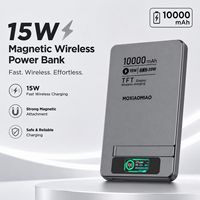 Batterie externe magnétique Source Factory 10000mAh ultra-mince 8,5 mm avec boîtier en aluminium, charge rapide Qi2 15W et Qi2 20W PD, vente en gros et personnalisation du logo