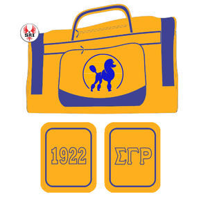 Sac de voyage en toile de polyester brodé pour femmes de la sororité Sigma Gamma Rho |   Sac de voyage personnalisé pour femmes, broderie de la sororité SGRho - Product Image 4