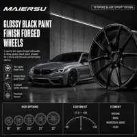 Jantes en alliage forgé personnalisées légères 5x112 5x120 à 10 branches, 18 19 20 22 pouces, noires, pour Golf BMW M3 M4 G30 Toyota GR86