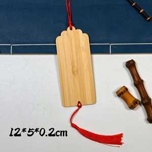 Unfinished Wood Hanging Tags with Red Tassels Different Shapes Bamboo Wood Blank <b>Bookmarks</b> for DIY Craft Gift - Product Image 4