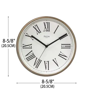 بيع بالجملة تصميم المعدات الأصلي رقم الروماني الكلاسيكي تصميم التصميم الأصلي تصميم المصنع ساعات حائط من الكوارتز 8.7 بوصة ديكور داخلي ساعة مخصصة
