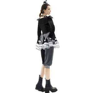 Disfraz de Payaso de Circo para Mujer, Halloween, Carnaval, Cosplay, Adulto, Traje de Payaso Aterrador en Blanco y Negro - Product Image 3