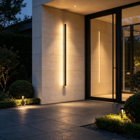 Lampe murale minimaliste en acier inoxydable noir avec abat-jour en acrylique LED, durée de vie de 30 000 heures, pour couloir, jardin, style nordique moderne