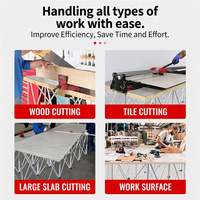 Banc de travail multifonctionnel pour le travail du bois avec logo personnalisé, plateau extensible et support en acier inoxydable à pattes d'araignée