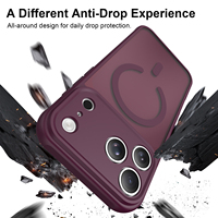 Coque de téléphone magnétique antichoc rouge vin pour iPhone 18 Pro Max, coque de protection anti-chute givrée pour iPhone 18 Duo