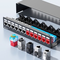 Enmane 4 6 8 12 Panneau de brassage mural réseau Modules Keystone Boîte de distribution avec montage sur rail Din 1U de hauteur
