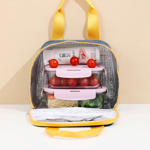 Sac à déjeuner isotherme en tissu Oxford, forme trapézoïdale, fourre-tout de grande capacité pour étudiants, utilisation au printemps - Product Image 2