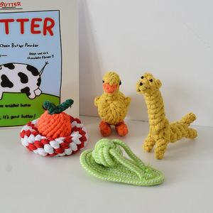 Handmade Braided Dog Rope <b>Toys</b> Durable Chew Rope Knots <b>Carrot</b> Orange Small Pet Chew <b>Toys</b> - Product Image 1