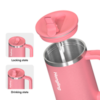 Bouteille d'eau isotherme en acier inoxydable Hong Ling, thermos de voyage portable pour café, gobelet personnalisé avec couvercle et poignée