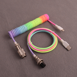 Cavi personalizzati di tipo c cavo a spirale tastiera meccanica usb c arcobaleno cavo tastiera per tastiera meccanica - Product Image 1
