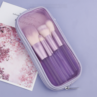 Offre Spéciale : Ensemble de 9 Pinceaux de Maquillage en Fibres Synthétiques avec Manche en Plastique, Pinceaux pour Ombre à Paupières et Fard à Joues, Outils de Beauté dans un Sac en Maille