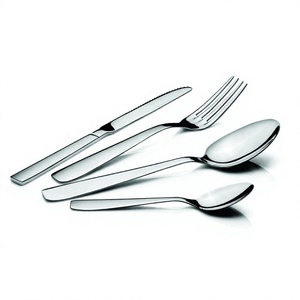 Echo Design Juego de cubiertos de acero inoxidable plateado de 4 piezas Precio al por mayor Vajilla Incluye cuchara Tenedor Cuchillo Cuchara de bebé - Product Image 1