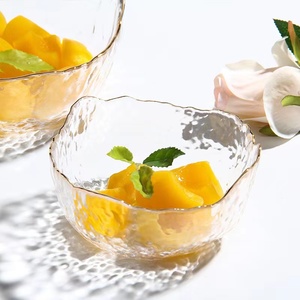 Küche unregelmäßige Gläser Salats ch üssel Set Salat glas Aufbewahrung schale 7 Zoll Kristallglas Obstschale - Product Image 1