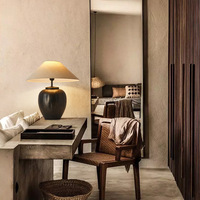 Nouvelle lampe de table électrique LED en céramique faite à la main, style japonais Wabi Sabi, moderne, rustique et minimaliste, pour salon et chambre à coucher