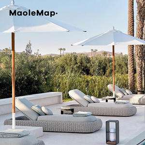 Ngoài trời Vill giường ngồi có thể ngả sofa đồ nội thất xa xỉ Poland vườn mây Sun Lounger Bàn cà phê hiện đại hồ bơi ghế ý sofa - Product Image 6