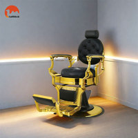 Fauteuil de barbier professionnel pour hommes, fauteuil de coiffure vintage robuste avec pompe hydraulique pour salon de coiffure