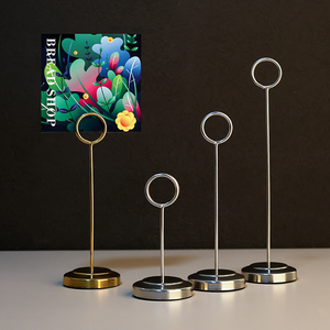 海报促销架金属桌面小底座T型调节不锈钢展示架 - Product Image 4