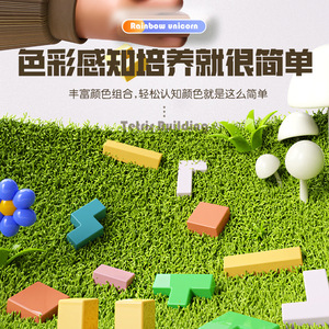 Rainbow Unicorn Tetris Building <b>Blocks</b> For Kids 3-6 Years Old Brain Training Puzzle Toy Unisex <b>Plastic</b> Construction Set - Product Image 4