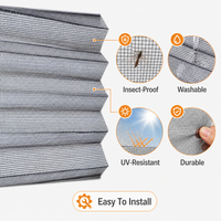 Moustiquaire plissée sur mesure pour fenêtre, anti-poussière et anti-insectes, avec installation facile