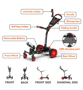 Alta qualità elettrico telecomando Golf Trolley con lega di alluminio durevole telaio a lungo raggio <span class=keywords><strong>Follow</strong></span> <span class=keywords><strong>Me</strong></span> controllo Golf Trolley - Product Image 3