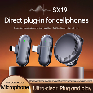 Mini microfono senza fili a condensatore Lavalier SX19 intelligente riduzione del rumore 15m gamma corpo in metallo tipo-C per conferenze Vlog - Product Image 4