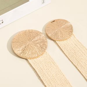 <span class=keywords><strong>Ceinture</strong></span> <span class=keywords><strong>tressée</strong></span> tendance <span class=keywords><strong>en</strong></span> alliage pour filles, avec double <span class=keywords><strong>ceinture</strong></span> dorée extensible et large, <span class=keywords><strong>en</strong></span> <span class=keywords><strong>paille</strong></span> PP, collection 2025 – Nouveauté promotionnelle - Product Image 6
