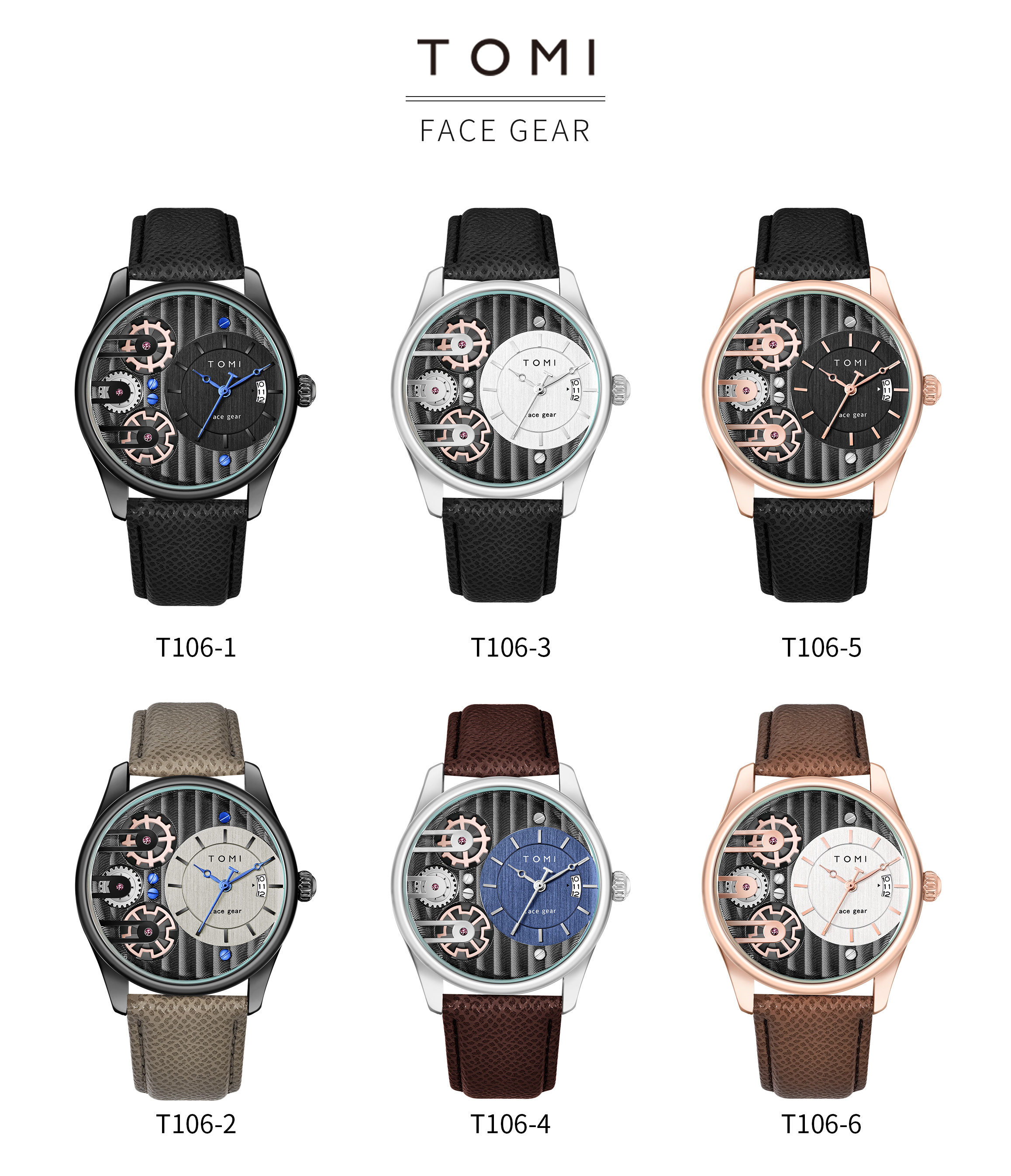 TOMI Men's Luxury Business Watch - 42mm Quartz Movement, Alloy
