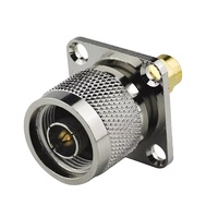 Conector Coaxial RF de Alta Frecuencia Personalizado VSWR N Hembra con Brida SMA Macho 25*25 para Sistemas de Radar y Microondas