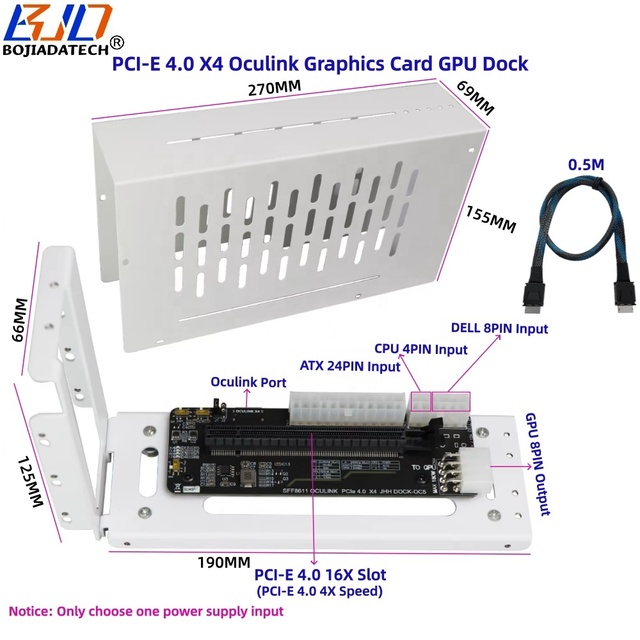Laptop External Graphics Card GPU Dock GEN4 PCI-E 4.0 4X Adapter EGPU Case M.2 NVME M-Key Oculink SFF-8611 Data Cable 0.5M