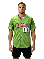 Maillot de baseball de Noël personnalisé, maillot de softball brodé sur mesure, maillot de baseball hip-hop boutonné pour hommes, femmes et jeunes